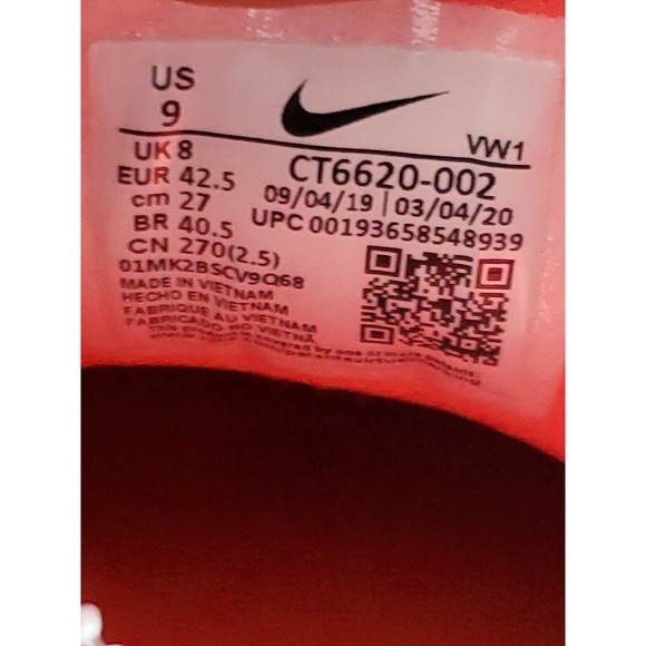 Nike React Infinity Pro Golf Shoes Men's Size 9 Black Crimson Red CT6620-002 - Picture 11 of 11